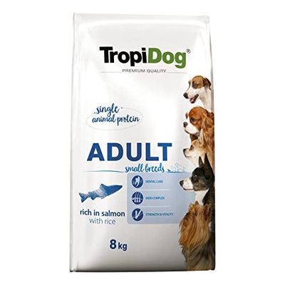 Nourriture sèche Premium Riche en Saumon avec du Riz pour Chiens Adultes de Petites Races 8kg