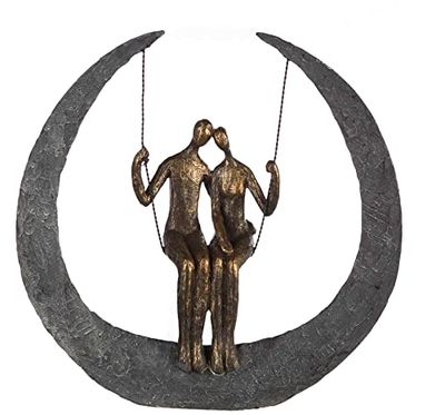 Casablanca Dekoracyjna rzeźba figurka - Swing Poly/metal - kolor brązu - wysokość 30 cm