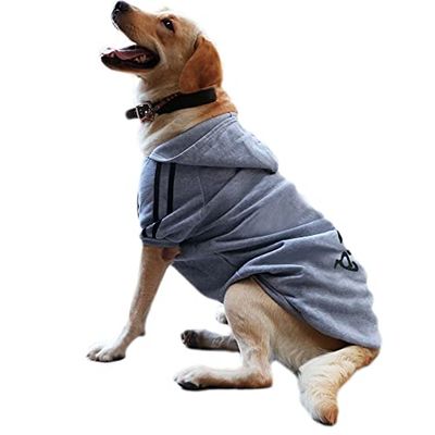 Eastlion Grote Hond Warm Hoodies Jas Kleding Sweater Pet Puppy T Shirt,Grijs,8XL