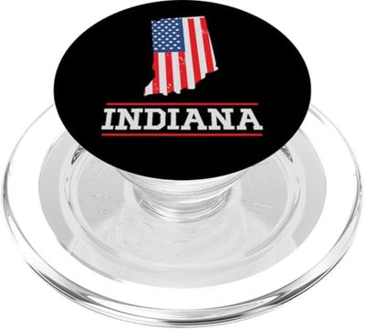 Indiana US Flag - US State Silhouette Indiana Souvenir PopSockets PopGrip per MagSafe