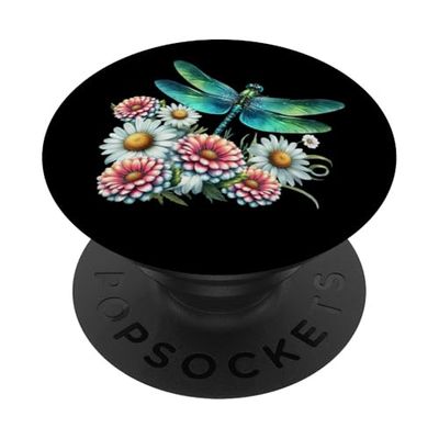Linda margarita libélula delicia acuarela verano PopSockets PopGrip Adhesivo