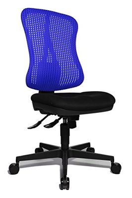 Topstar Head Point SY ergonomisk kontorsstol, skrivbordsstol, trådsstol (höjdjusterbar), tygöverdrag kungsblå/svart, 70 x 47 x 113 cm