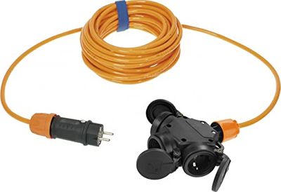 SIROX® Prolunga H07BQ-F con giunto a 3 vie e coperchio a molla, colore del cavo: arancione, sezione 3 x 1,5 mm², lunghezza 10 m