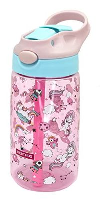 Nerthus FIH 917 Bottiglia per bambini Unicorni riutilizzabile senza BPA Bottiglia Unicorni pieghevole, ergonomica, robusta, durevole, leggera