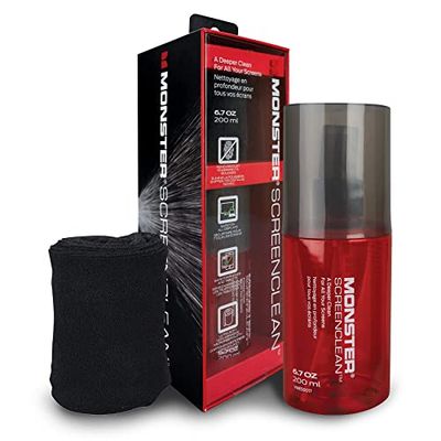 Monster Screen Clean Display Cleaner 200 ml + ściereczka z mikrofibry 30 x 30 cm - bez smug