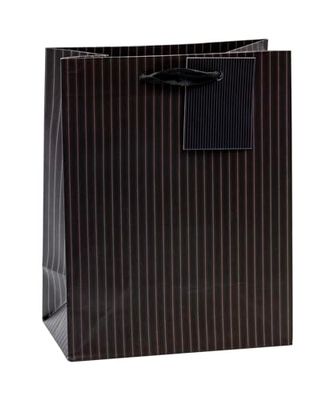 TSI 86010 presentpåse nålränder svart, förpackning med 12, storlek: medium (23 x 18 x 10 cm), 86010-A