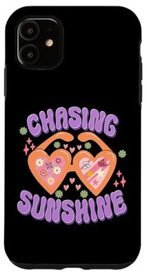 Chasing Sunshine Heart Lunettes de soleil rétro Coque pour iPhone 11