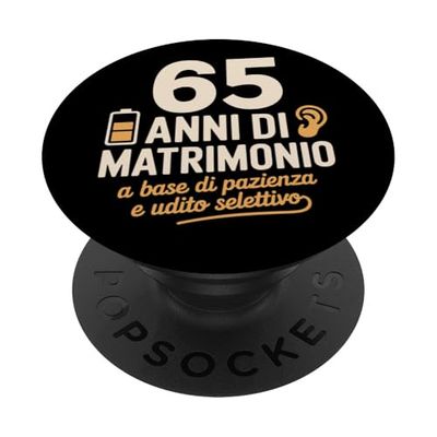 65 Anni di Matrimonio a base di pazienza e udito selettivo PopSockets PopGrip Adhesivo