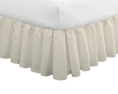 FRESH IDEAS Bedding Ruffled Bedskirt, Classic 14” drop length, Gathered Styling, Queen, Ivory (FRE30114IVOR03)
