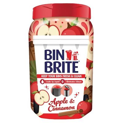 Bin Brite Bin Odour Neutraliser | Keeps Your Bins Fresh & Clean - Soaks Up Liquid, Eliminates Odours (Apple & Cinnamon - 500g)