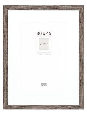 Deknudt Frames Fotolijst met passe-partout - grijs houtkleur - S66KH3 P1 30 x 45 cm voor afbeelding 20 x 30 cm - fotolijst hout MDF - foto's ophangen
