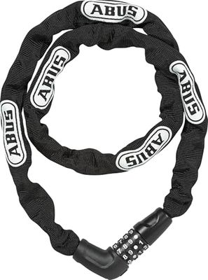 ABUS Cadeado de corrente Steel-O-Chain 5805C - Cadeado de combinação de corrente de aço de 5 mm de espessura - nível de segurança 4 - 110 cm - preto
