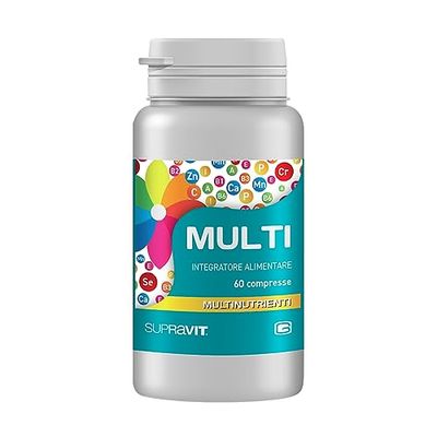 Supravit Multi, Integratore Alimentare a base di vitamine, minerali e nutrienti essenziali. Multinutriente. Adatto a uomini e donne. 60 Compresse (2 Mesi)