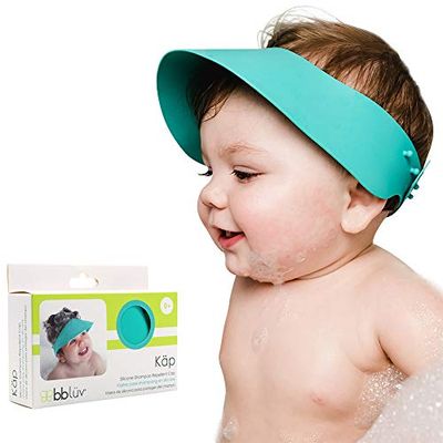 bblüv Käp Bonnet Répulsif en Silicone pour Shampooing, Aqua, BLEU, 1 Unité