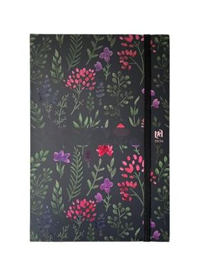 Agenda Oxford Flowers Civil Semainier 10x15cm Année 2026 Nuit