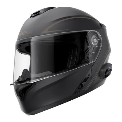 Sena Outrush R Casco Modulare con tecnologia Bluetooth e sistema di comunicazione Intercom (Nero, S)