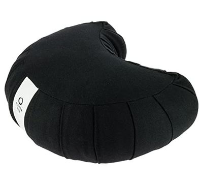 Tierra Zen ME030F Kapok meditatiekussen, halve maan, katoen, zwart, 33 x 27 cm