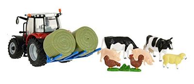 TOMY BRITAINS - Coffret Tracteur Massey Ferguson 5612 avec Figurines pour Adultes 43205, Véhicule de Collection, Modèle à l'Echelle 1/32, Réplique Adaptée aux Enfants de 3 ans+, Multicolore