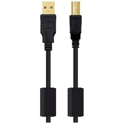 Câble ferrite USB 2.0, câble ferrite pour imprimantes, noir, câble mâle vers mâle type A/M B/M 5 mètres