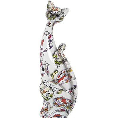FIGURA RESINA GATO DECORADO CASINO 10X10X30CM