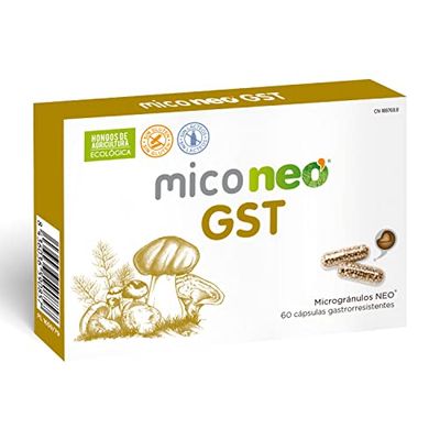 MICO NEO | GST | 60 Cápsulas | Con Reishi, Melena de León, Shiitake y Cúrcuma | Equilibra el Sistema Digestivo | Suplemento Elaborado con Hongos Ecológicos