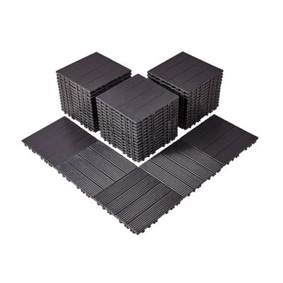VEVOR Piastrelle per Patio ad Incastro 54 Pezzi 300 x 300 x 20 mm, Piastrelle Impermeabile in Plastica, Piastrelle per Tutte Le Condizioni Atmosferiche, per Portico Piscina Cortile, Marrone Scuro