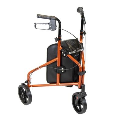NRS Healthcare Déambulateur 3 roues en aluminium Orange