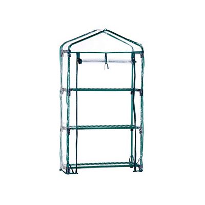 Gardiun Serra PVC/Acciaio Leaf I 3 Ripiani 69x49x130 cm Verde con Porta con Cerniera