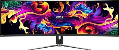 MSI MPG 491CQP QD-OLED 49 Inch DQHD Curved Gaming Monitor-5120x1440(32:9) Quantum Dot OLED Panel,144Hz/0.03ms,99.28% DCI-P3,ΔE≤2,DisplayHDR True Black 400, KVM-DP 1.4a,HDMI 2.1,USB Type C(PD:90W)