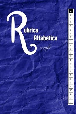 Rubrica Alfabetica a righe: Quaderno A5 per registrazione contatti o password in ordine alfabetico. Edizione semplice blu. 4 pagine per ogni lettera. 2500 righe a disposizione