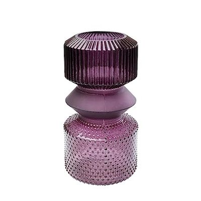 Kare Marvelous Duo Design Vase, Purple, Flower Vase, Decorative Vase, Vessel for Flowers, Table Vase, 36 cm