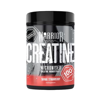 Warrior Creatine Monohydrate Powder – Micronised for Easy Mixing and Daily Use – Proven to Support Physical Performance & Recovery – 5g Serving, 60 Servings, 500g (Savage Strawberry)