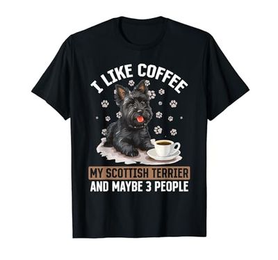 Raza de perro terrier escocés Me gusta el café mi terrier escocés Camiseta