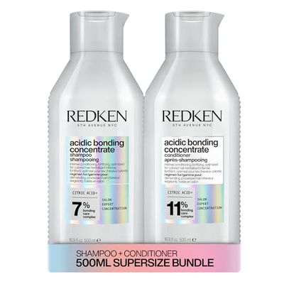 REDKEN Acidic Bonding Concentrate Shampoo and Conditioner 500ml Bond Repair Supersize Bundle