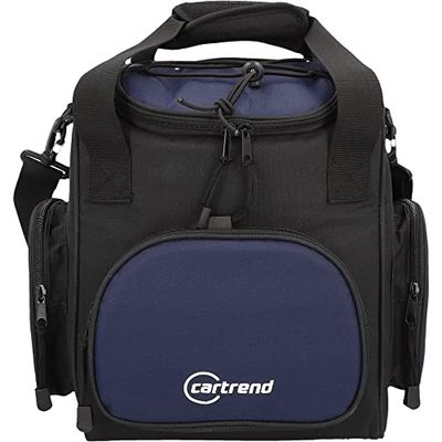 Cartrend Borsa termica da 16 litri con cavo di collegamento auto da 12 V, lunghezza 1,50 m, tracolla regolabile, 3 tasche frontali e laterali con chiusura lampo, rivestimento interno di facile