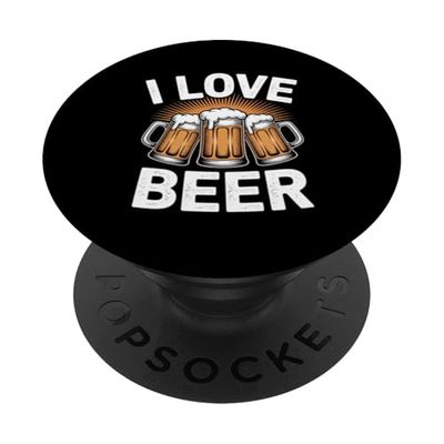 I Love Beer Cheers Frosty Tazas Sunburst PopSockets PopGrip Adhesivo