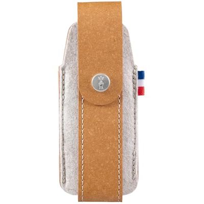 Opinel Estuche L de Piel reciclada y Fieltro R-Pet, Color marrón, Funda sostenible para Cuchillos Opinel N°09, N°10, Cuchillo de Seta N°08 y N°10 con sacacorchos y abrebotellas