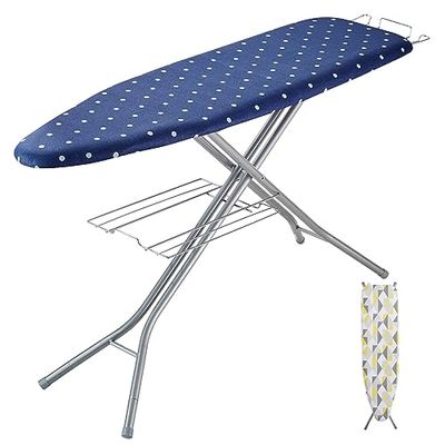 VEVOR Planche à Repasser 140x37 cm Table à Repasser 4 Couches Épaisses Hauteurs Réglables 64-97 cm Plateau Rangement Inférieur Housse Anti-chaleur Housse 100% Coton pour Maison Buanderie 154x37x97 cm