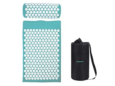 BEPER C301ACC001 Acupressuurmat met kussen Acupressuurmat, Afneembaar, Afwasbaar, Katoen Stof, Vermindert Spierspanning, Stress, Verbetert de Circulatie