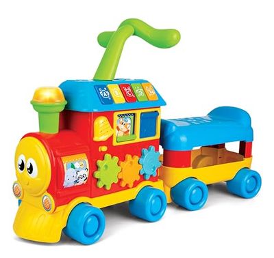 winfun Learning Train | 2-In-1 Ride-On And Push Walker | Light Up Buttons, Sounds Promote Learning And Development | Suitable For Boys And Girls Age 1 – 3 Years, Multicolor, 000803