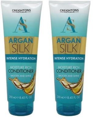 Creightons Argan Smooth Moisture Rich Conditioner (250 ml) - Professionally Formulated with Argan Oil from Morocco, Replenishes Moisture for Strength & Shine, For all Hair Types (Pack of 2)