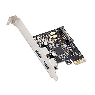 IO Crest 2 Port USB 3.0 PCI Express Card x1 with Super Speed USB 3.0 Type A and 15-Pin Power Connector Eltron Chipset
