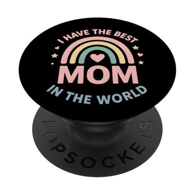 I Have The Best Mom In The World Arcoíris Corazón Mamá PopSockets PopGrip Adhesivo