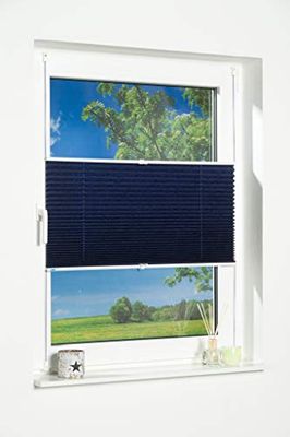 K-Home Store plissé Klemmfix Palma Bleu 35 x 130 cm (l x L) Protection Contre la lumière +++ Aspect écrasé Moderne +++