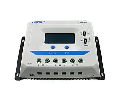 Regolatore di carica solare EPEVER PWM ViewStar serie VS-AU Regolatore di carica 10-60A, 12V/24/36/48VDC con display LCD e 2 porte USB, messa a terra positiva comune