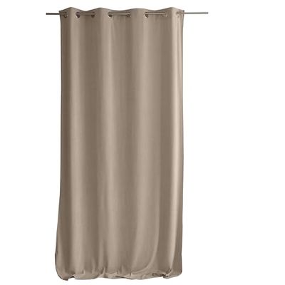 ED ENJOY HOME Rideau Velours avec Œillets argentés, Beige Naturel, Grande Hauteur, 140x260cm, 100% Polyester, Tissu Certifié Oeko-TEX, Collection Calin