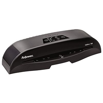 Fellowes Calibre A4 lamineringsapparat för 80–125 mikron folier, 60 sek. Uppvärmningstid, dammfri laminering, inkl. 10 gratis A4-folier, svart/grå