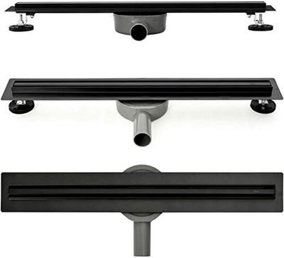 VBChome i rea slim black 80 bis2 Canalina per doccia, Nero, 80 cm