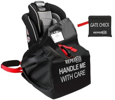 reperkid Car Seat Travel Bag for Air Travel Airplane Backpack Gate Check Bag Cover for Flight Check in (Black)