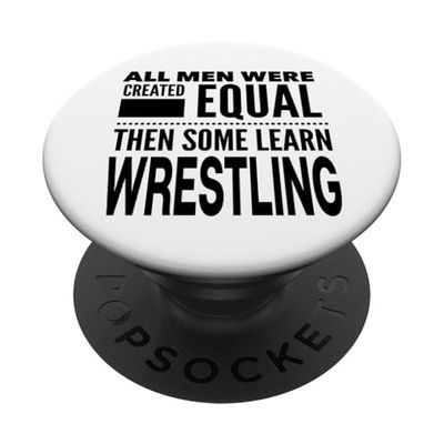Los hombres aprenden la lucha libre declaración divertida para entrenador de luchador PopSockets PopGrip Adhesivo